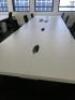 8 Position White Melaime Pod Desk with Power Units. Desk Sizes W130 x D80cm. - 2