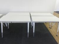 4 x Freestanding Height Adjustable Desks with Sliding Tops & Cable Tidy. Size W120 x D60cm.