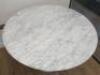 Knoll Saarinen style Marble Topped Tulip Table on White Metal Base. Size H73 x Dia120cm. - 2