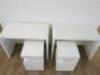 3 x Rounded Top White Wood Console Tables & 2 x White Wood Bedside/Pedestal Units with Draw & Glass Shelf. - 4