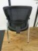 7 x Black Meeting/Reception Chairs on Chrome Frame with Lumbar Support. - 4
