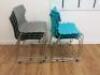 7 x Funky Stacking Chairs in Grey & Turquoise. - 3