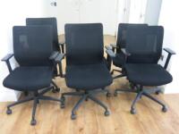 6 x Black Sense G28 Ergo Swivel Office Chairs.