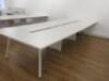 6 Position White Melamine Pod Desk. Size W140 x D75cm. - 3