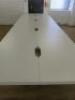 8 Position White Melamine Pod Desk. Size W140 x D75cm. - 3