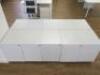 10 x 3 Draw White Metal Pedestals. Size H60 x W39 x D52cm. - 2