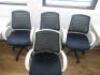 4 x Black & White Office Swivel Chairs. - 2