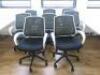 8 x Black & White Office Swivel Chairs.