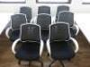 8 x Black & White Office Swivel Chairs. - 2