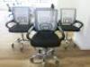 4 x Black & Grey Office Swivel Chairs on Chrome Base.