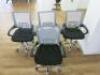 4 x Black & Grey Office Swivel Chairs on Chrome Base. - 2