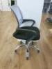 4 x Black & Grey Office Swivel Chairs on Chrome Base. - 3