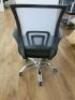 4 x Black & Grey Office Swivel Chairs on Chrome Base. - 4