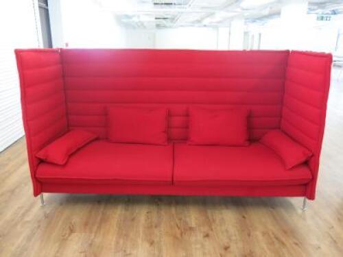 Vitra Ronan & Erwan Bouroullec, Alcove High Back Breakout Sofa in Red.