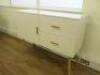 White Wood Console Table with 1 Cabinet & 2 Draws on Beech Wood Base. Size H90 x W116 x D40cm. - 4