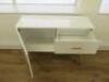 White Wood Console Table with 1 Cabinet & 2 Draws on Beech Wood Base. Size H90 x W116 x D40cm. - 5