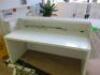 Stone Effect Curved Reception Counter. H100 x W2226 x D90cm. - 4