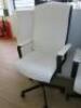 4 x White Faux Leather & Black Material High Back Office Swivel Chairs. - 2