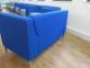 Pair of Triumph Blue & Grey Material 2 Seater Reception Sofas on Chrome Legs. Size H75 x W140 x D70cm. - 5