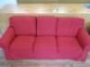 3 Seater Red Material Traditional Style Sofa with Cushion Seating & Back. Size H84 x W220 x D86cm. - 2