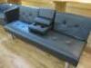 Faux Black Leather Folding Day Bed/Sofa with Fold Down Armrest to Centre with Cup Holders & Cushions. Size H75 x W180cm. - 2