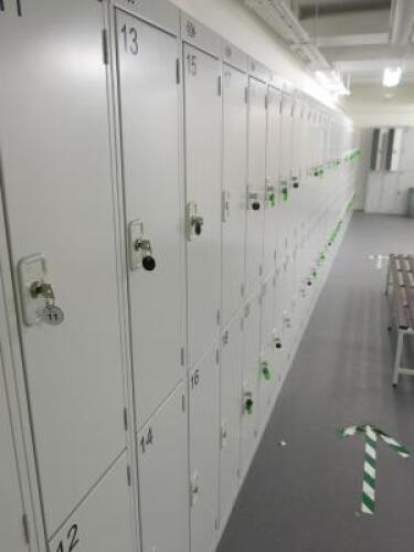 42 x BioCote 2 Personnel Lockers with Assortment of Keys. Size H180 x W30 x D30cm. NOTE: lockers are rivetted together and will require separation to remove.