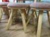 9 x Wooden Stools with Light Brown Padded Seat & 1 x Matching Bench Seat. - 4