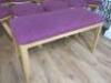 12 x Wooden Stools with Purple Padded Seat & 1 x Matching Bench Seat. - 3