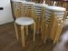 31 x White Painted Top Wooden Stacking Stools. Size H46cm.