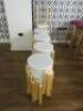 31 x White Painted Top Wooden Stacking Stools. Size H46cm. - 2