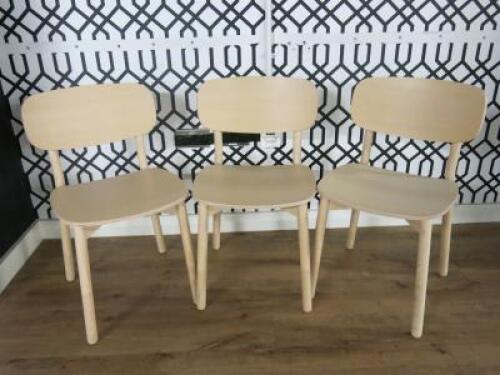 3 x Light Wood Dining Chairs.