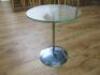 Round Top Glass Side Table on Chrome Stand. Size H53 x Dia45cm. - 2