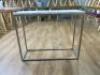 Marble Effect Console Table on Brushed Steel Frame. Size H80 x W100 x D36cm. - 2