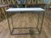 Marble Effect Console Table on Brushed Steel Frame. Size H80 x W100 x D36cm. - 2