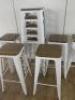 10 x White Metal with Wooden Seat Stacking Stools. Size H75cm. - 2