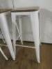 10 x White Metal with Wooden Seat Stacking Stools. Size H75cm. - 3