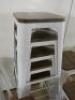 10 x White Metal with Wooden Seat Stacking Stools. Size H75cm. - 4