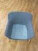 Ikea Vedbo Armchair, Gunnard Blue on Wood Base. - 2