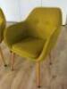 2 x Maisons Du Monde Arnold Chair in Yellow with Wooden Legs. - 2