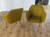 2 x Maisons Du Monde Arnold Chair in Yellow with Wooden Legs. - 3