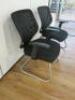 3 x Black Hopsack with Mesh Back Canterlever Meeting/Reception Chairs on Chrome Base. - 3