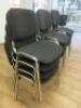 12 x Black Hopsack & Chrome Stacking Chairs. - 2