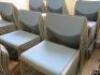 Large Quantity of 148 x Blue & Grey Plastic & Metal Stacking Chairs with 4 x Mobile Trollies. - 3