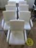 7 x White Faux Leather Canterlever Meeting Chairs on Chrome Frame. - 2