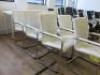 7 x White Faux Leather Canterlever Meeting Chairs on Chrome Frame. - 3