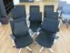 8 x Black & White Ergo Swivel Office Chairs. - 2