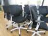 8 x Black & White Ergo Swivel Office Chairs. - 3