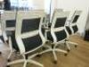 8 x Black & White Ergo Swivel Office Chairs. - 4