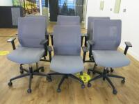 6 x Grey & Black Sense G28 Ergo Swivel Office Chairs.