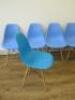 5 x Vitra Eames Style DSW Chairs in Blue (1 x Turquoise). - 2